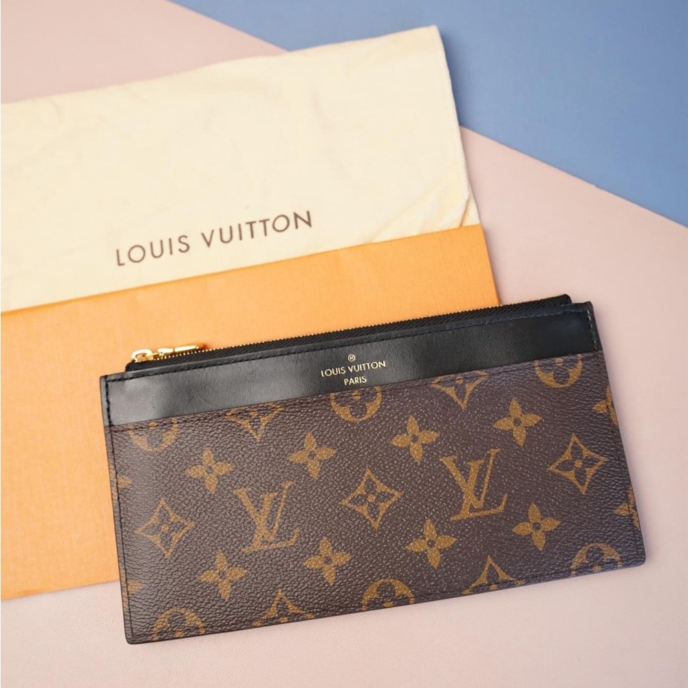 ✔️Extra Photos 💯Authentic LOuis Vuitton POPINCOURT MM NOIR SLIM WALLET Bundle